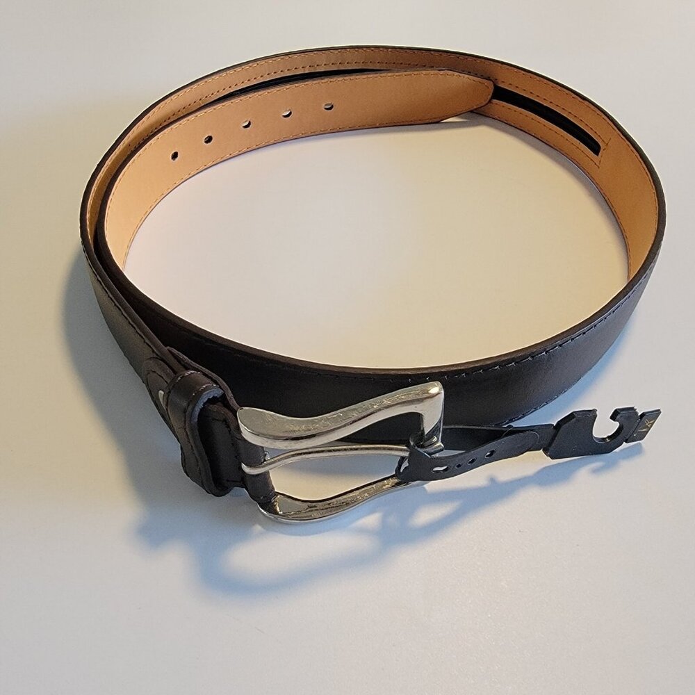 NEW Dark Brown Genuine Leather Belt XL 42-44 Classic Career Inner Zipper